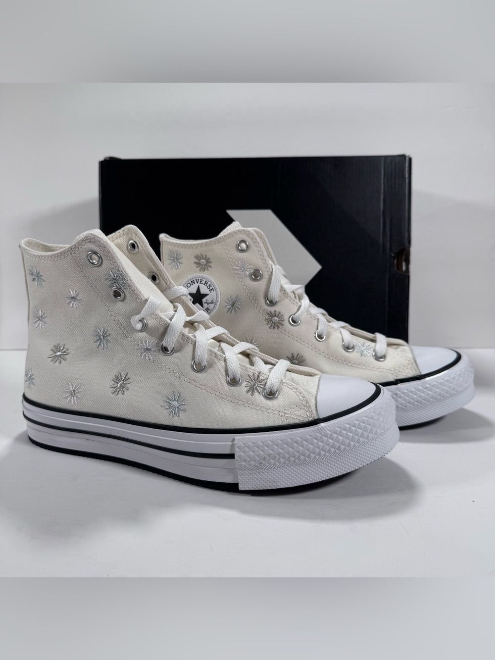 Converse CTAS EVA Lift Hi Egret White Pale Surplus Floral Platform Sneaker 9